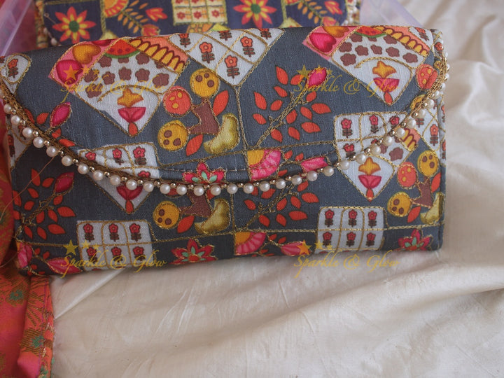 Digital print 8.5*5 inch clutch return gifts