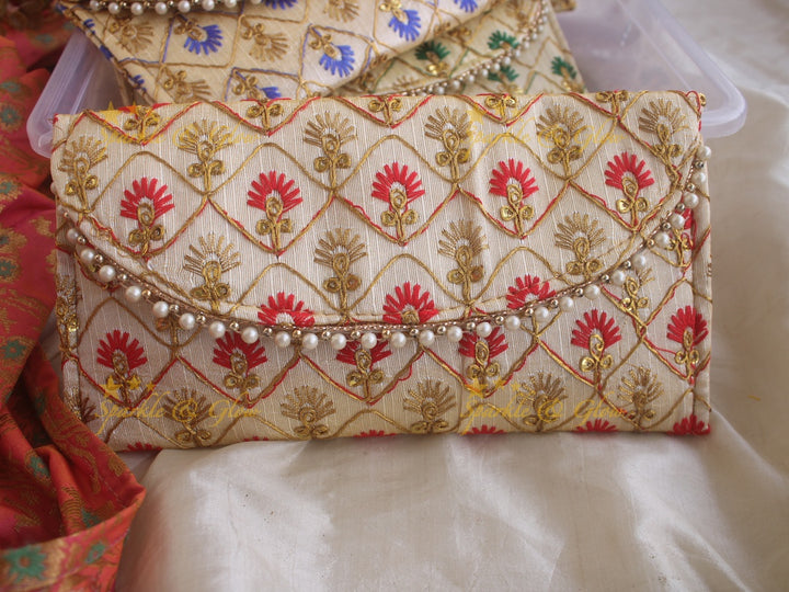 Embroiderd 8* 4 inch clutch return gifts