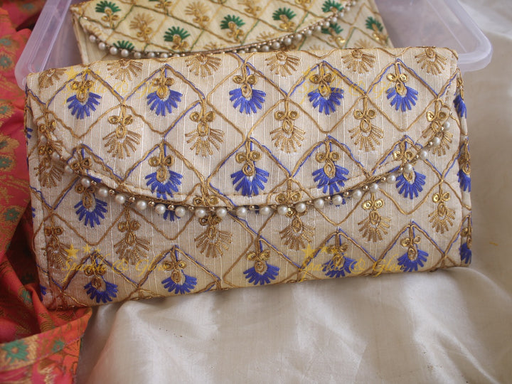 Embroiderd 8* 4 inch clutch return gifts