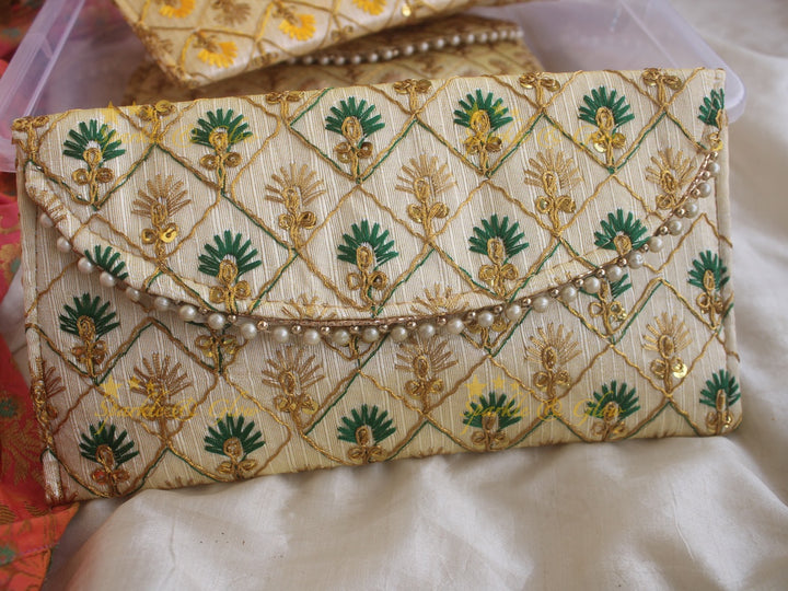 Embroiderd 8* 4 inch clutch return gifts
