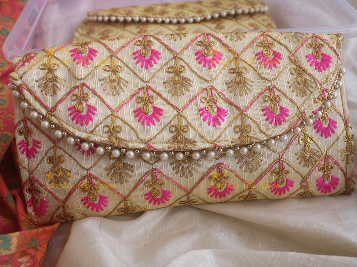 Embroiderd 8* 4 inch clutch return gifts