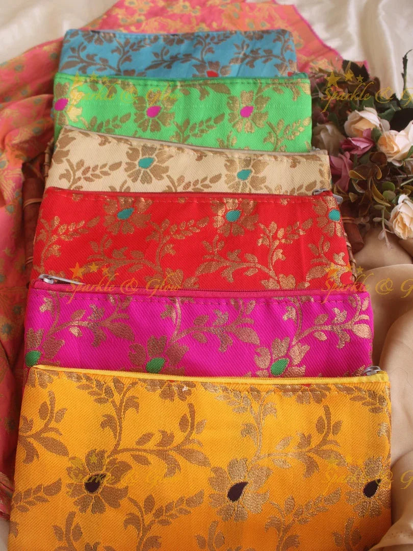 Brocade 10*5 inch pouch return gifts - Sparkle and Glow