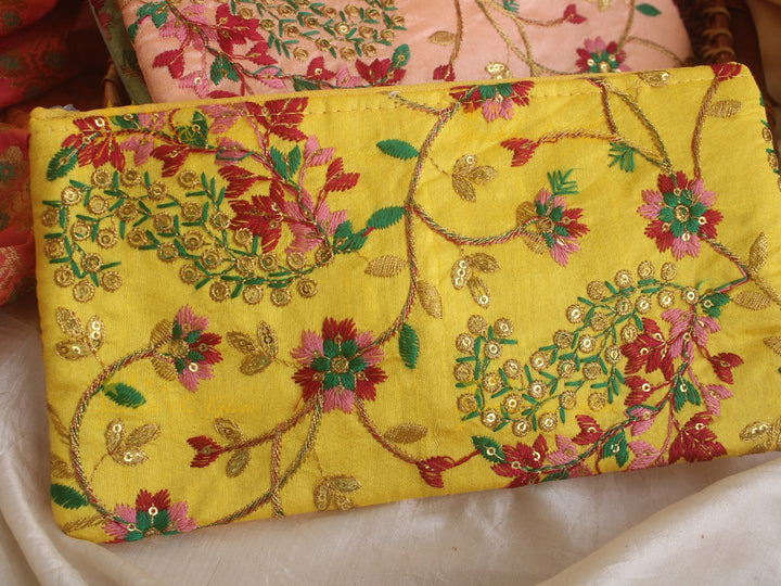 Embroiderd 10*5 inch two ziper pouch return gifts