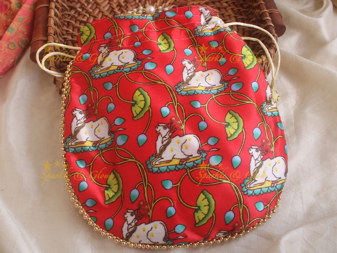 Pichwai 8.5*8 inch potli bags