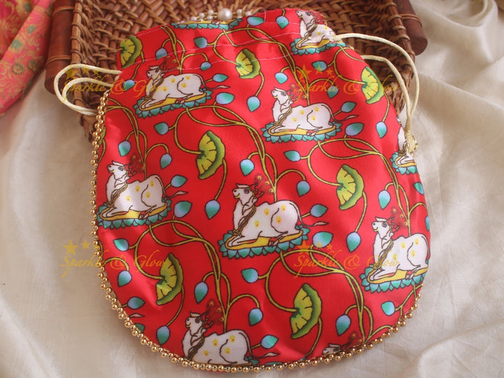 Pichwai 8.5*8 inch potli bags