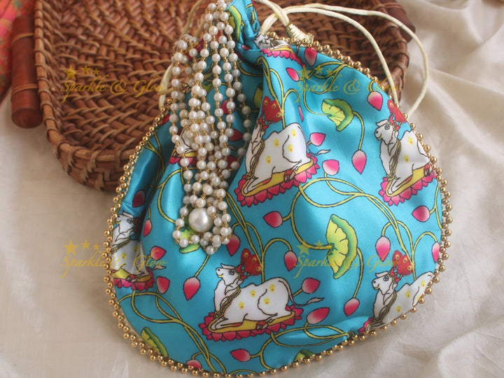 Pichwai 8.5*8 inch potli bags