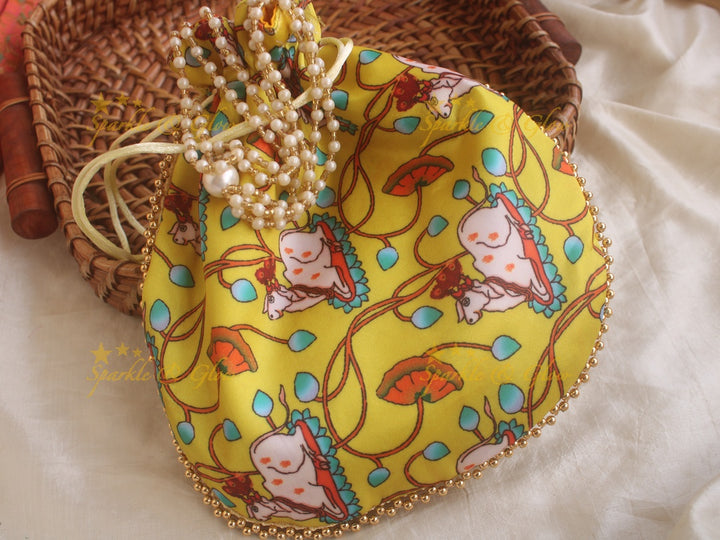Pichwai 8.5*8 inch potli bags