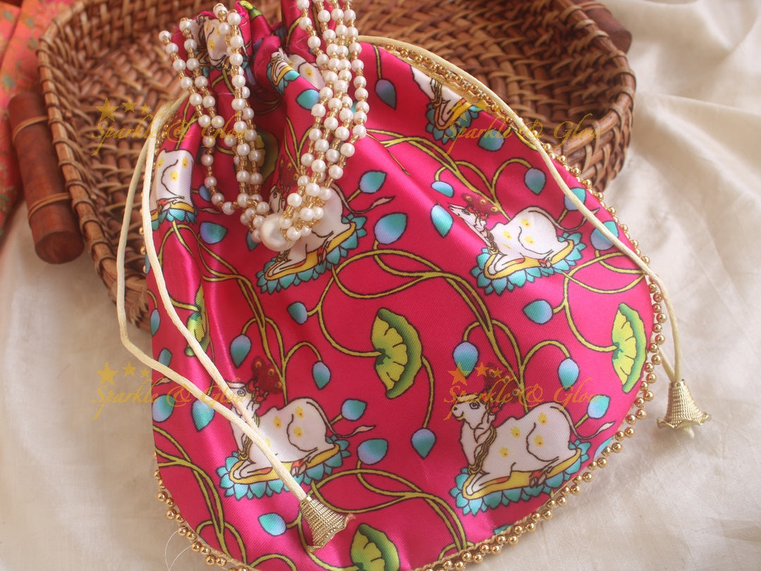 Pichwai 8.5*8 inch potli bags