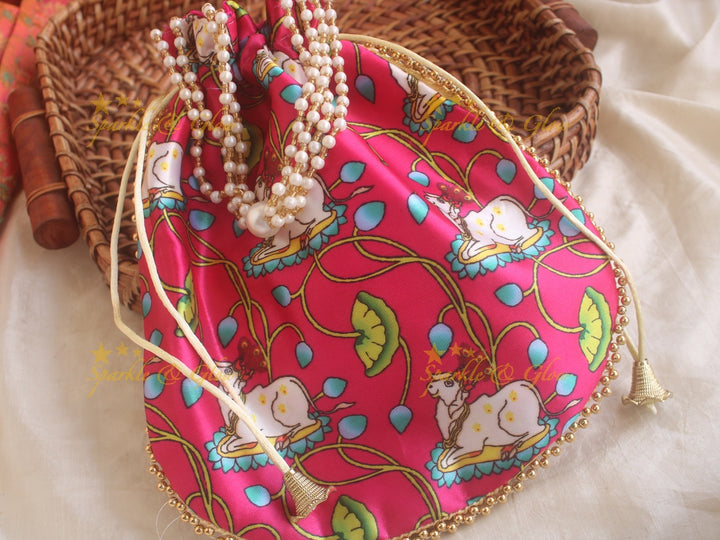 Pichwai 8.5*8 inch potli bags