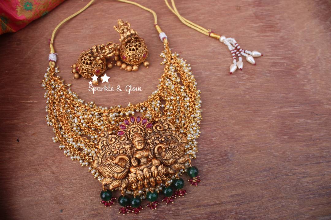 Gold alike polished nagas pearl necklace