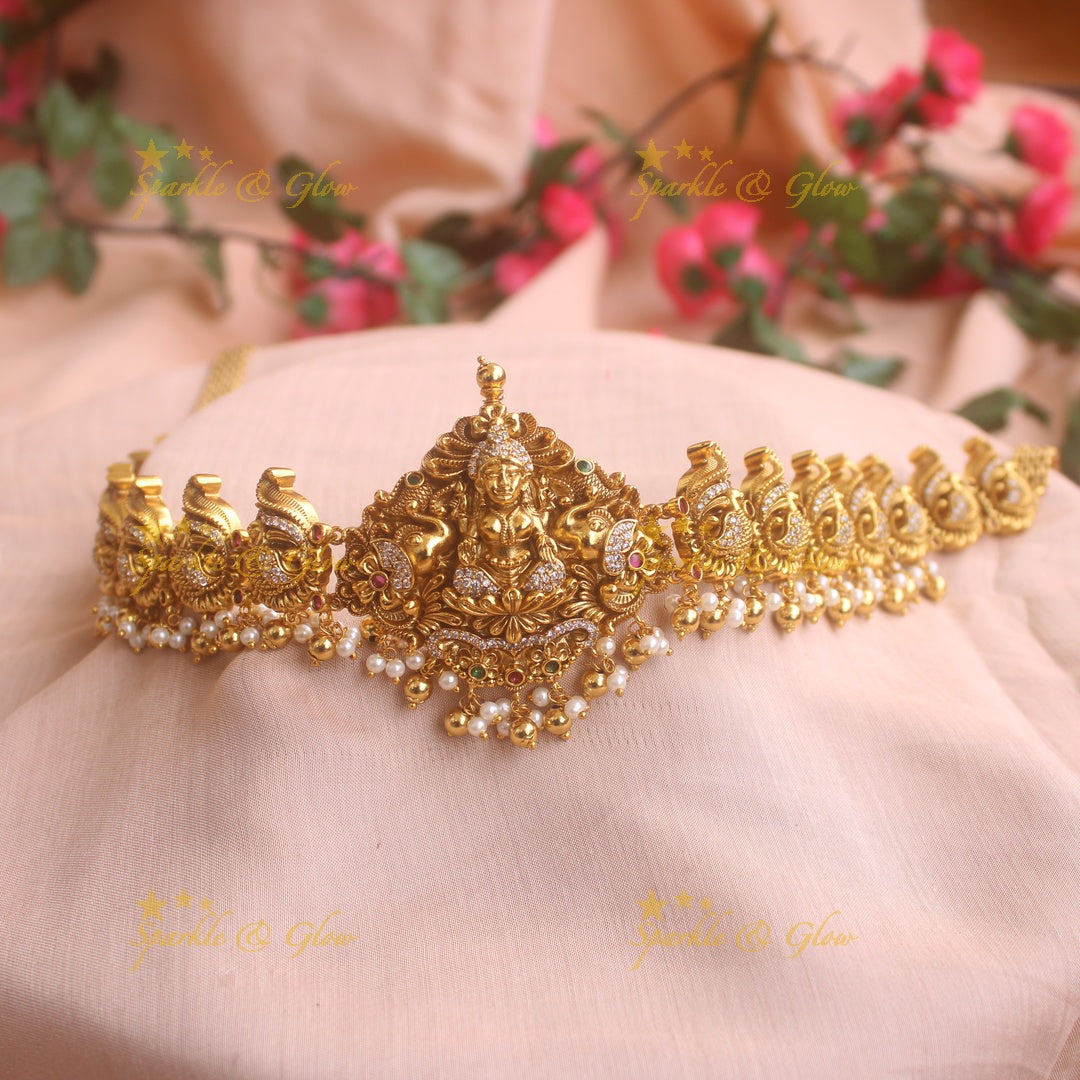 Stunning gold alike Lakshmi peacock hipchain