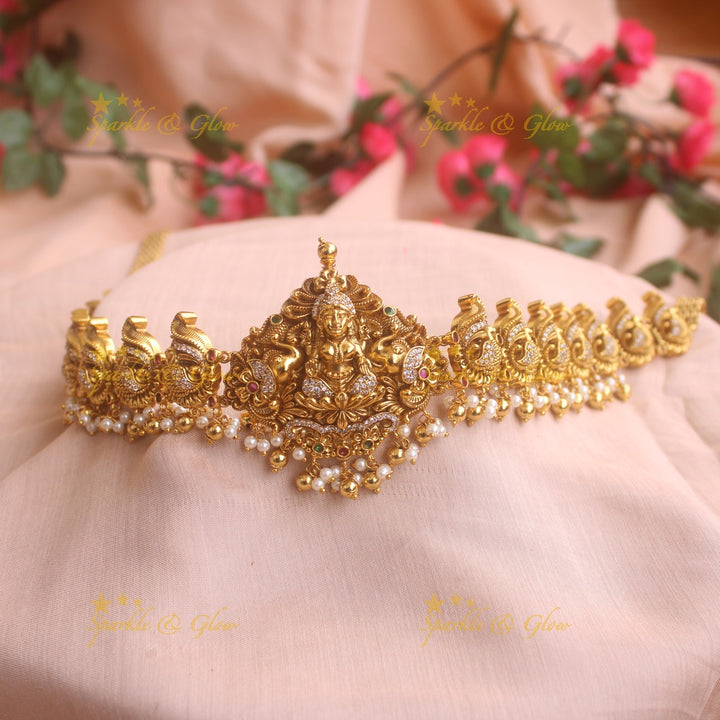 Stunning gold alike Lakshmi peacock hipchain
