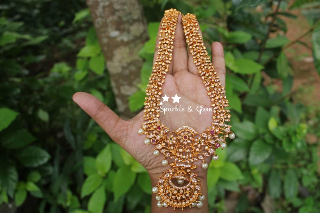 Premium quality matte CZ stone gorgeous non idol haram - Multi Green - Sparkle and Glow