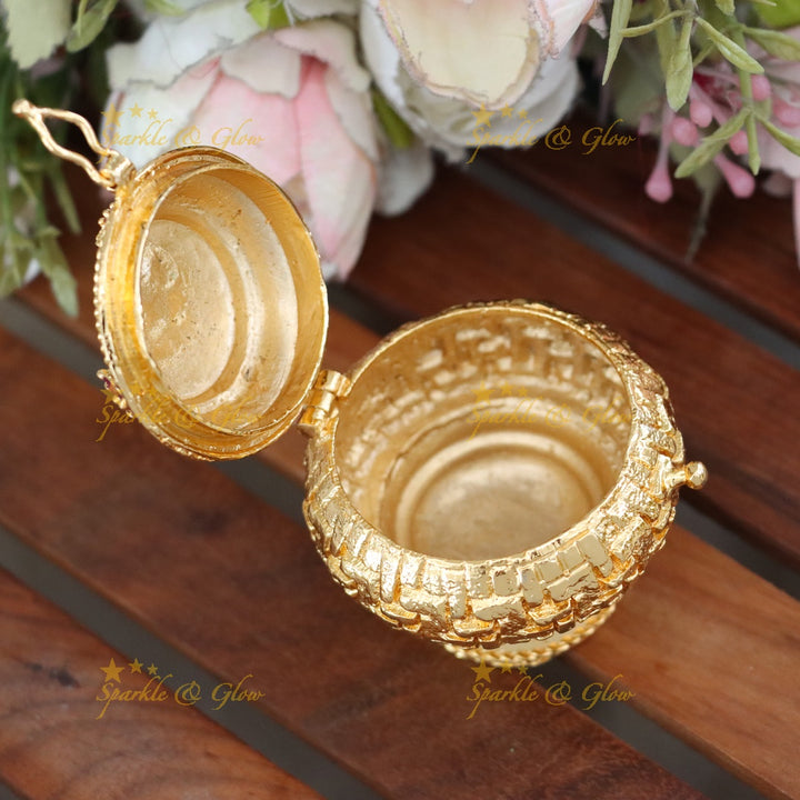Exquisite Gold Kumkum Box for Weddings & Festivities