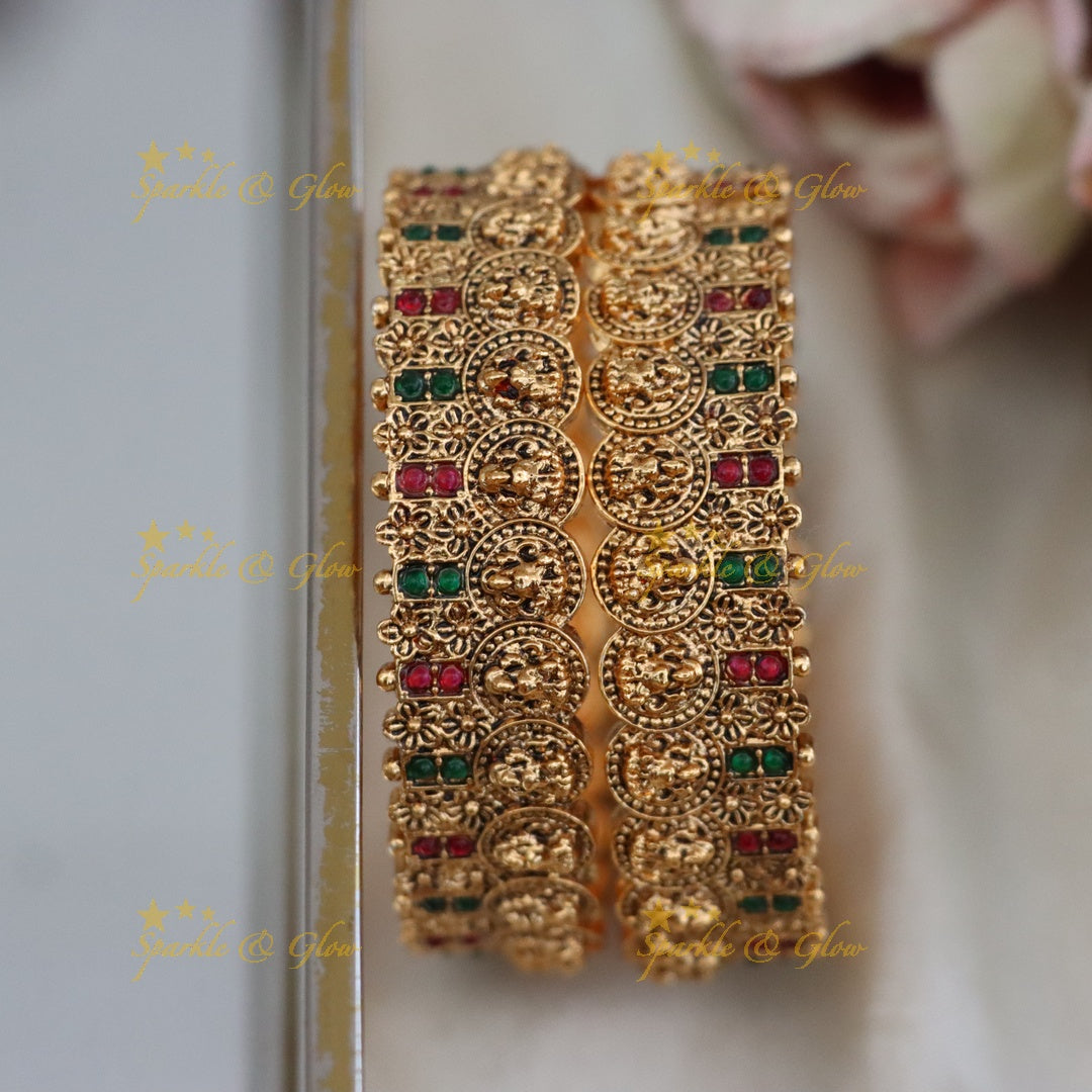 Premium Gold-Plated Temple Bangles for Celebrations