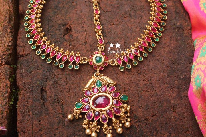 Bridal three sided kemp maang tikka - Kemp - Sparkle and Glow - Multi - 