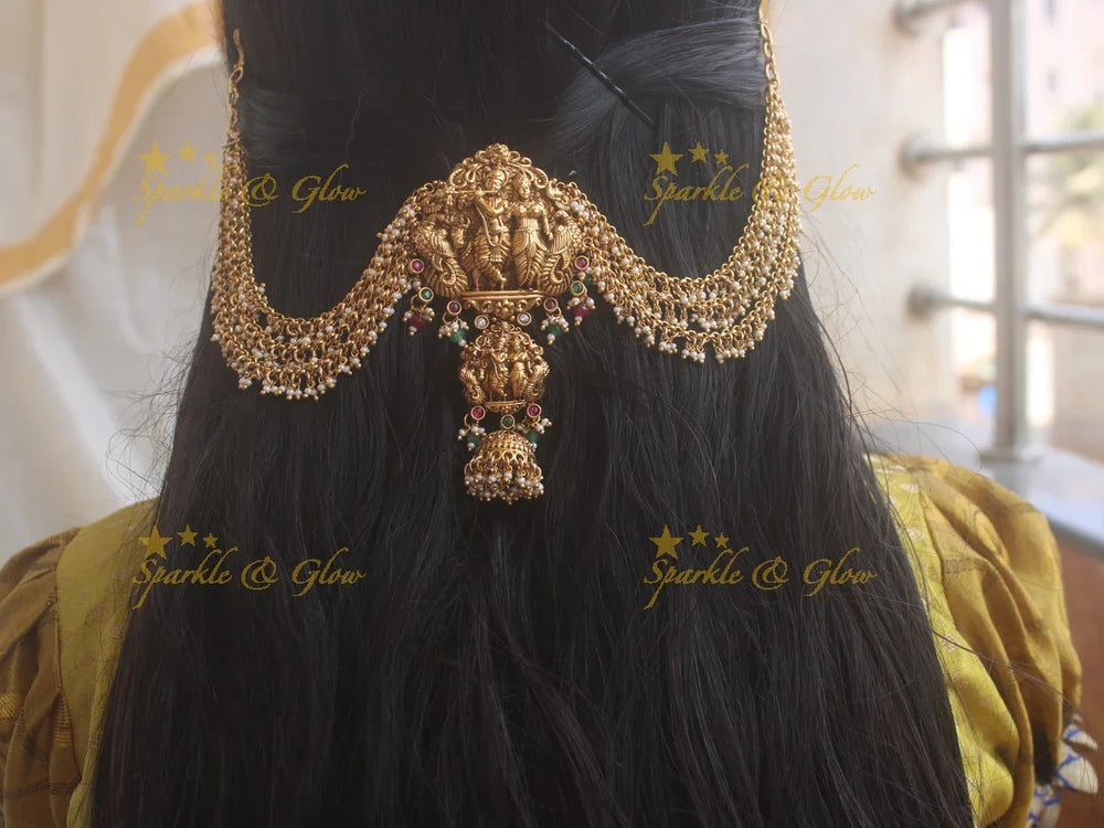 Gorgeous Radha krishna antique Jada billa with maatil - Sparkle and Glow
