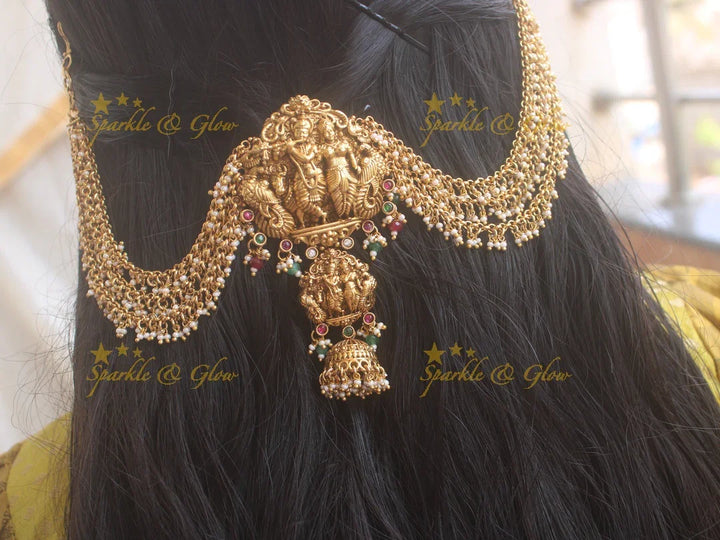 Gorgeous Radha krishna antique Jada billa with maatil - Sparkle and Glow