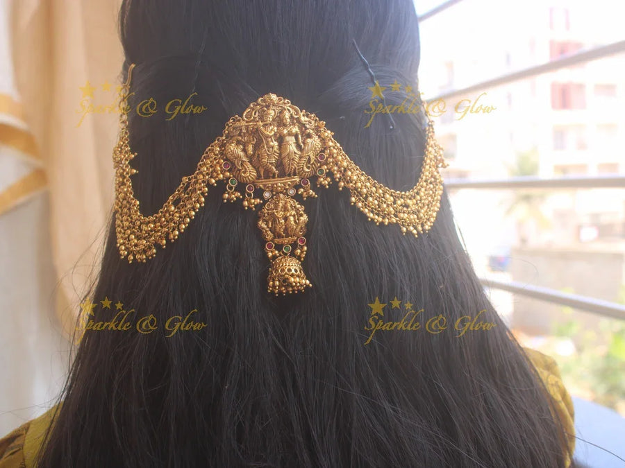 Gorgeous Radha krishna antique Jada billa with maatil - Sparkle and Glow