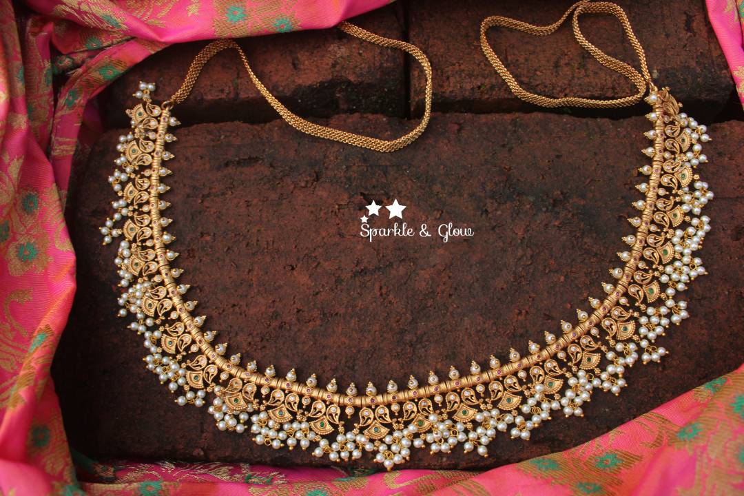 Premium quality matte gutta pusalu style hip chain