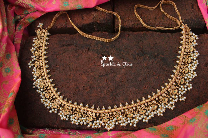 Premium quality matte gutta pusalu style hip chain