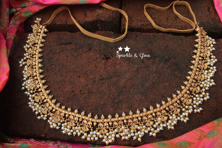 Premium quality matte gutta pusalu style hip chain
