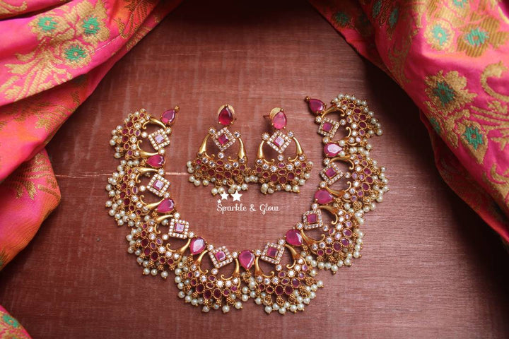 Half moon shaped ruby like semi precious stones gutta pusalu  - Multi2