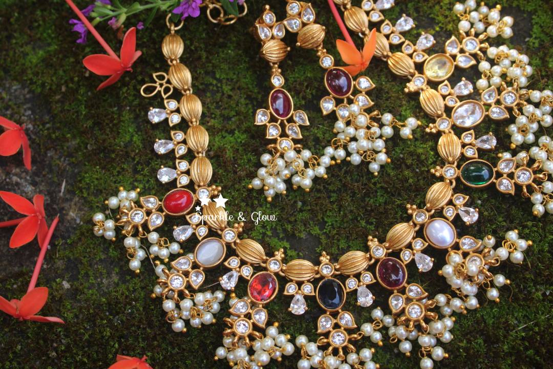 Statement navarathna stone premium quality matte gutta pusualu