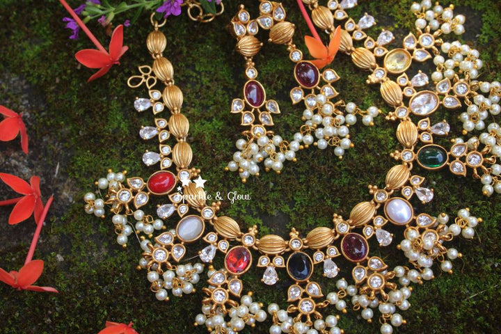 Statement navarathna stone premium quality matte gutta pusualu