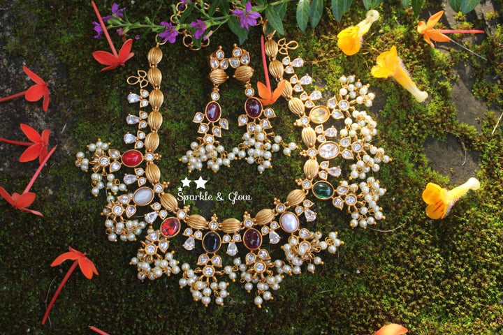 Statement navarathna stone premium quality matte gutta pusualu