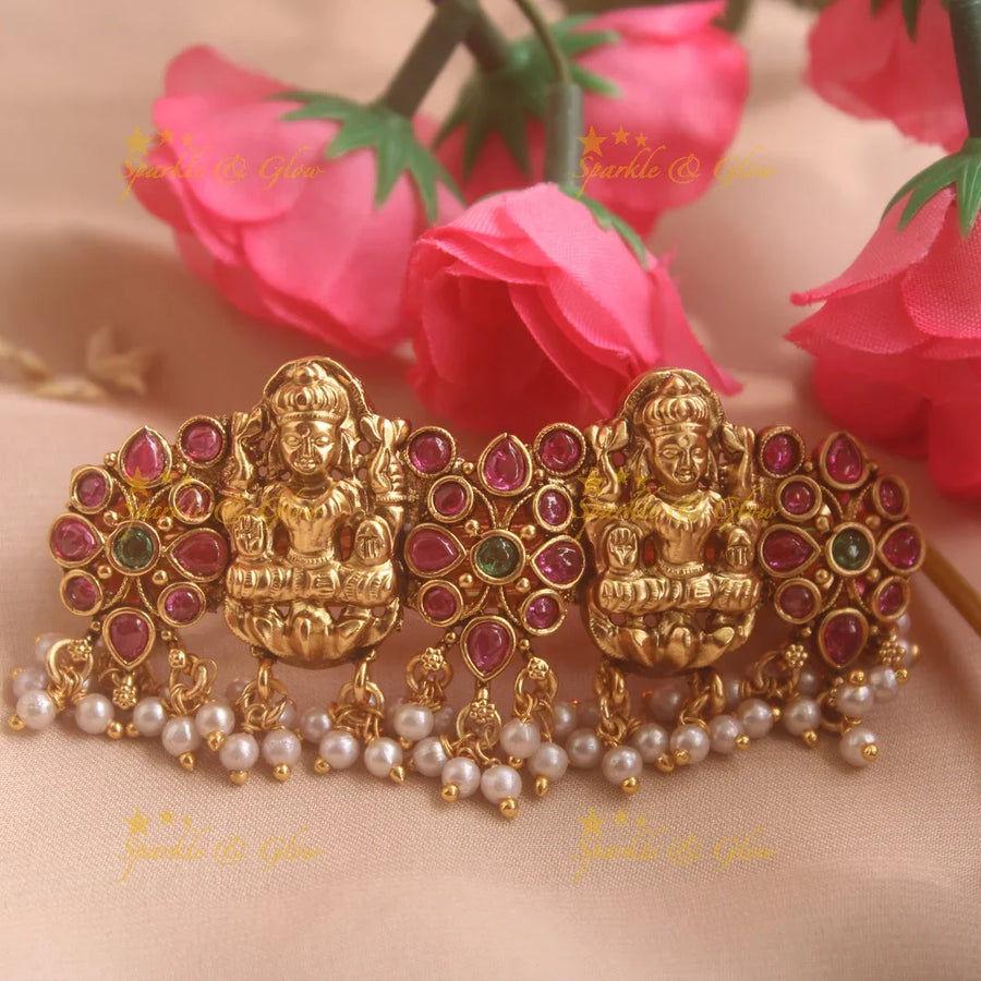 Beautiful gold alike kemp Laksmi hair clip with pearl beads - Sparkle and Glow