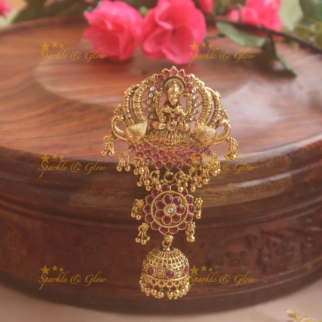Beautiful gold alike kemp Lakshmi hair clip - Sparkle and Glow