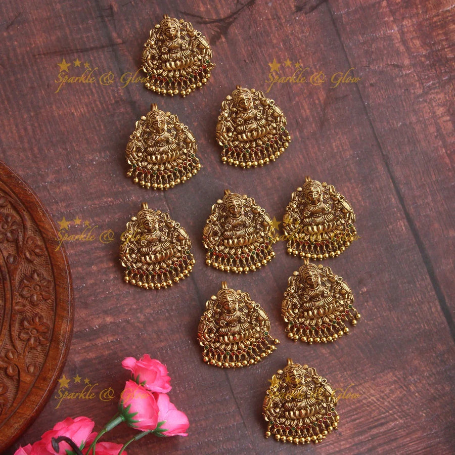 ELegant Lakshmi Jadabilla set of nine (9) pcs with gold beads - Sparkle and Glow