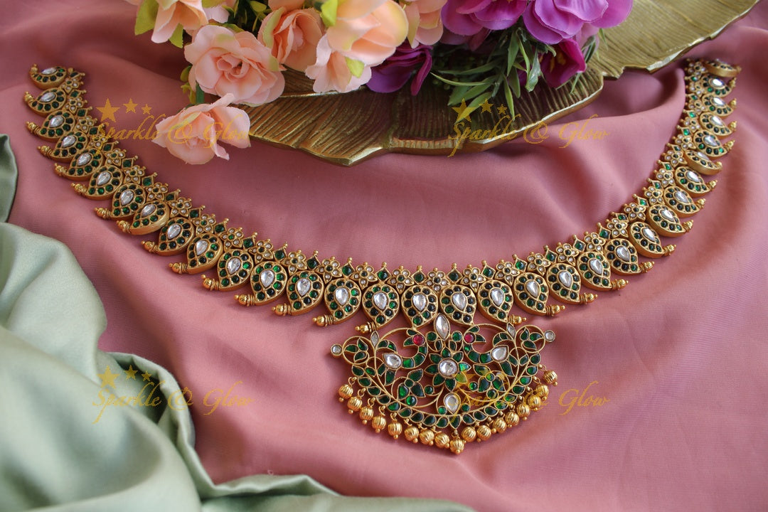 Jadau Mango green hipchain
