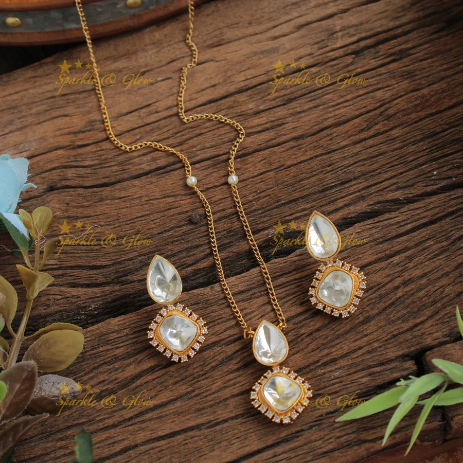 Beautiful Pendent Chain with white stones - Sparkle and Glow