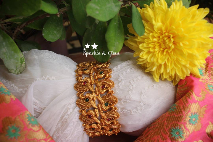 Matte polished peacock corner bangles a pair