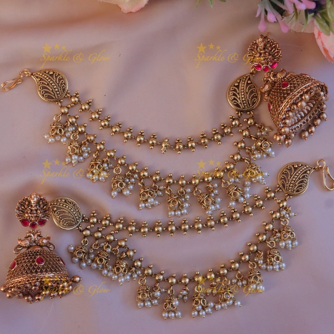 Stunning Kemp Earrings & Earchain Combo - Sparkle & Glow