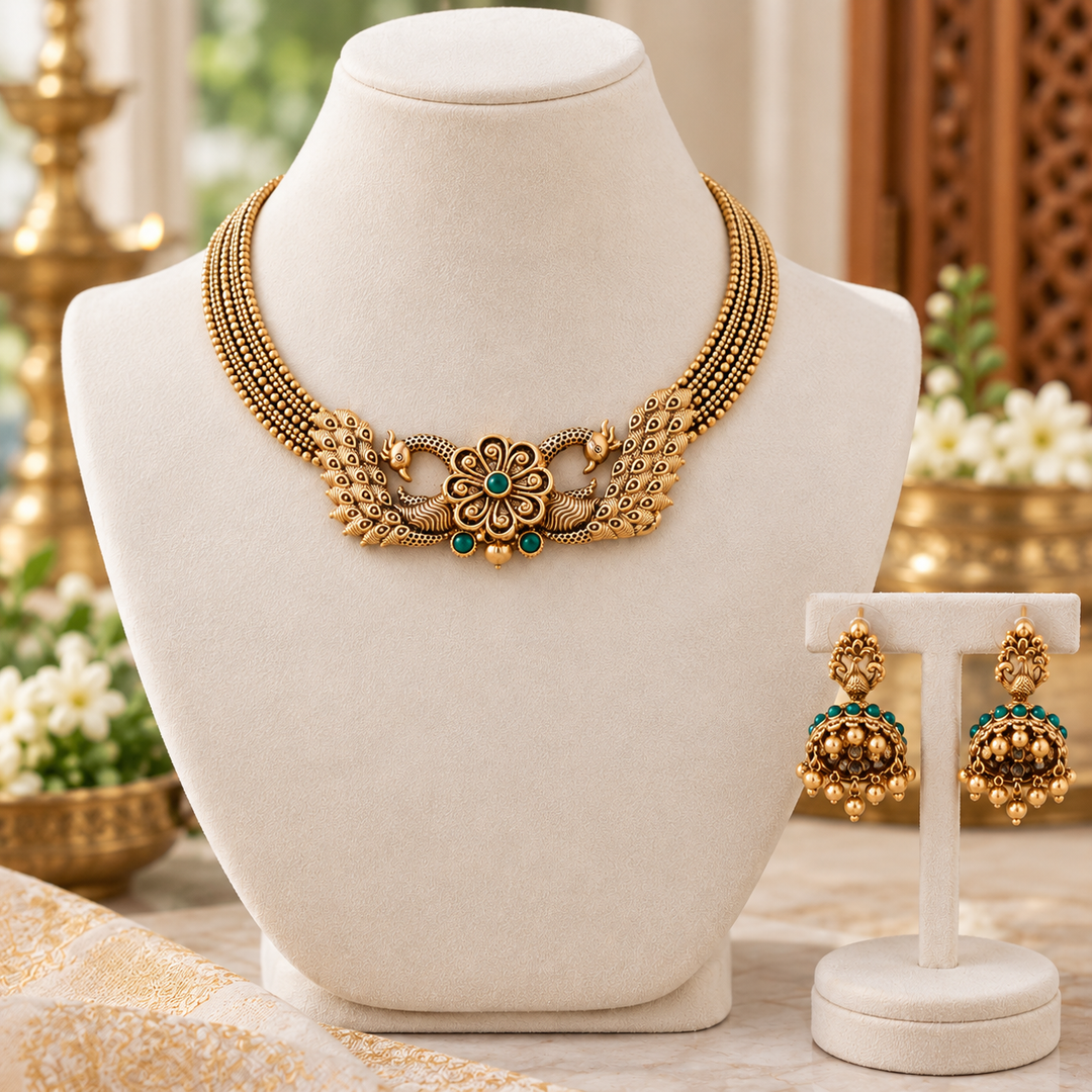 Exquisite Gold Tone Festive Necklace for Weddings