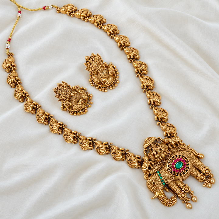 Exquisite Gold-Toned Necklace Set for Weddings & Festivals