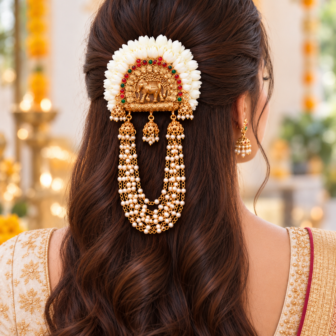 Exquisite Gold Elephant Hair Clip for Festive Elegance