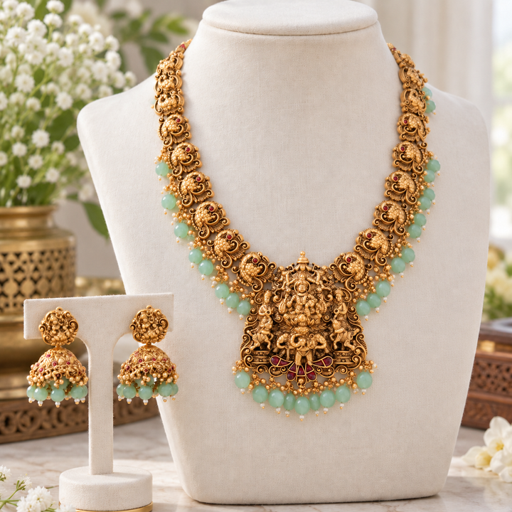 Exquisite Temple Necklace Set for Weddings & Festivals