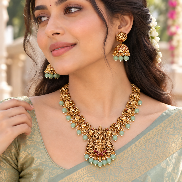 Exquisite Temple Necklace Set for Weddings & Festivals