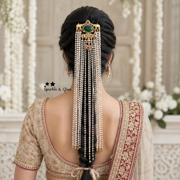 Exquisite Jada Billa Hair Accessory with Pearls & Elephants