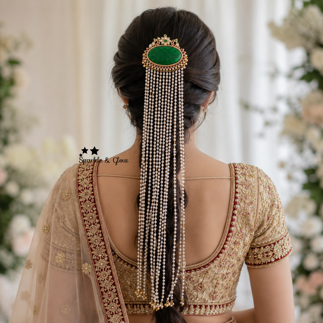 Exquisite Golden Jada Billa for Festive Elegance
