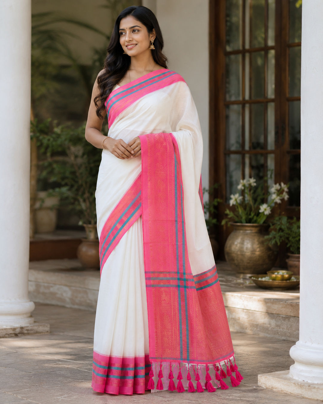 Exquisite Mul Mul Cotton Kerala Saree for Festive Elegance