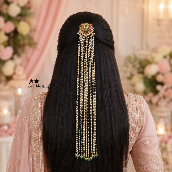 Graceful Gold Pearl Jada Billa for Brides