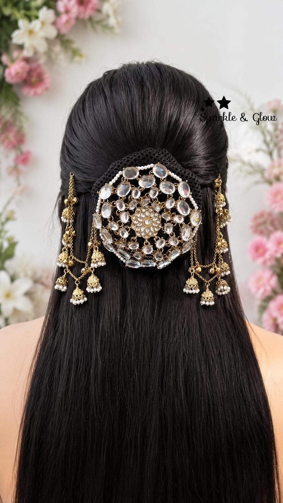 Ethnic Gold Hair Bun for Festive & Wedding Glamour