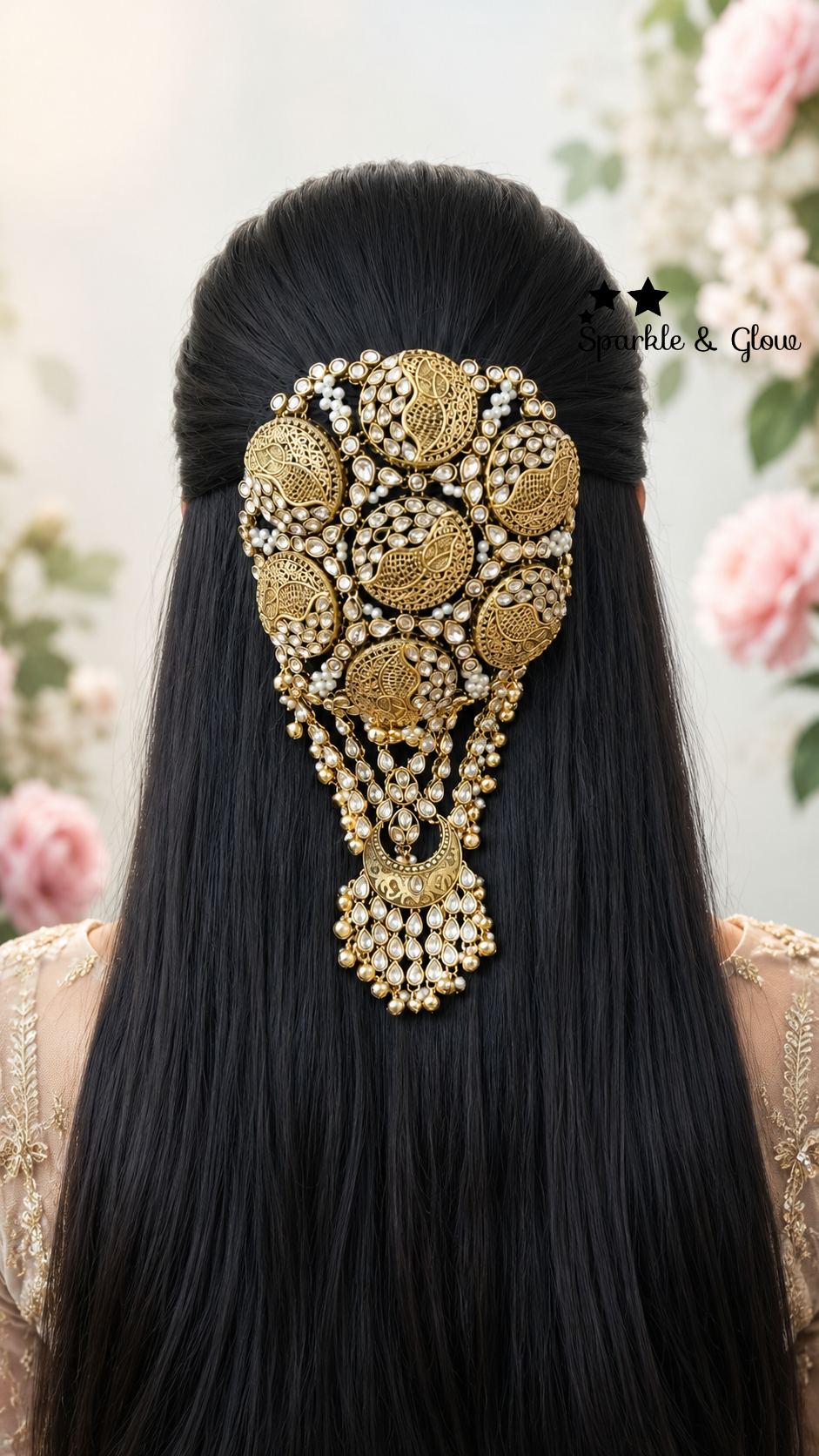 Festive Gold Filigree Hair Bun – Elegance Redefined