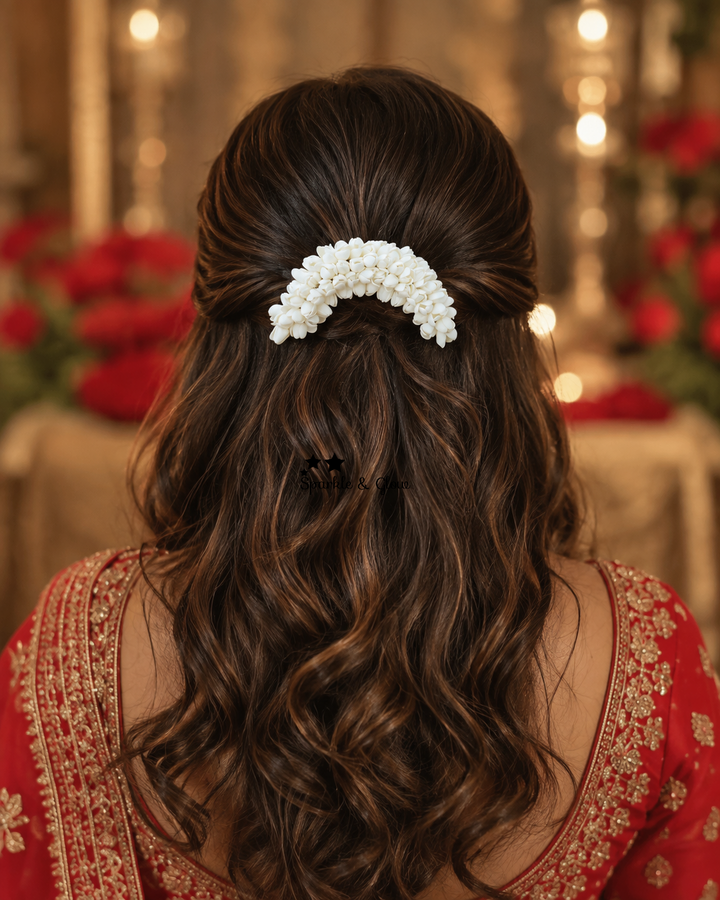 Exquisite Jasmine Hair Clip for Festive Elegance