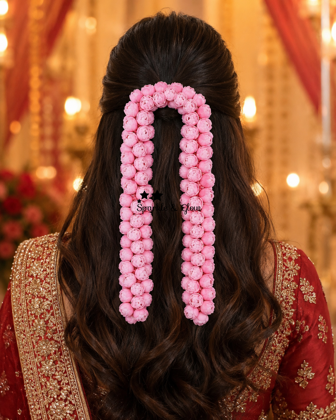 Exquisite Pink Floral Hairclip for Festive Flair